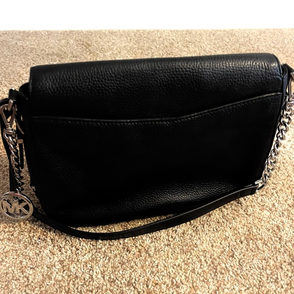 Michael Kors black leather tote purse/ comes with long strap - Picture 3 of 4